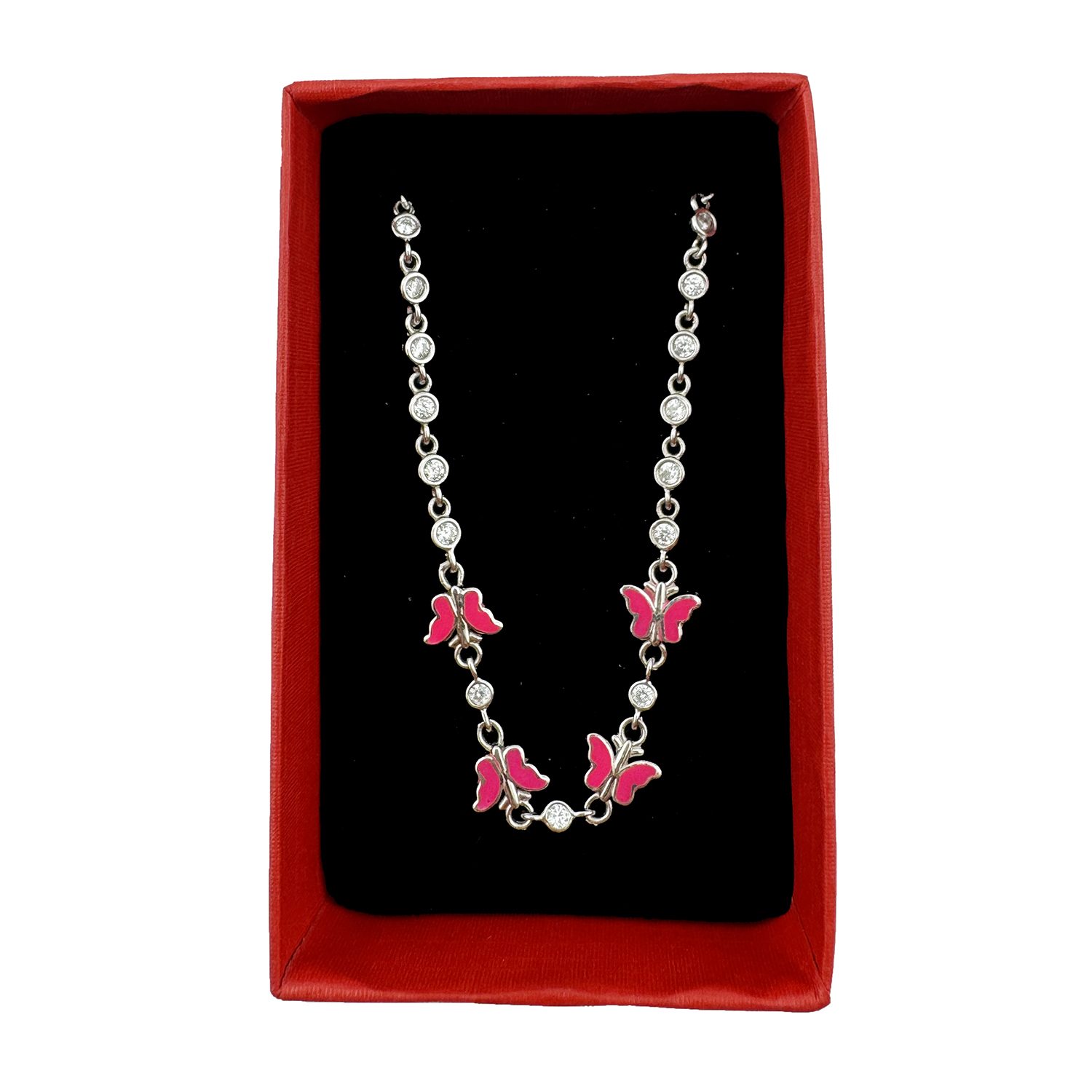 Detaliu brățară fluture argint 925 email zirconiu