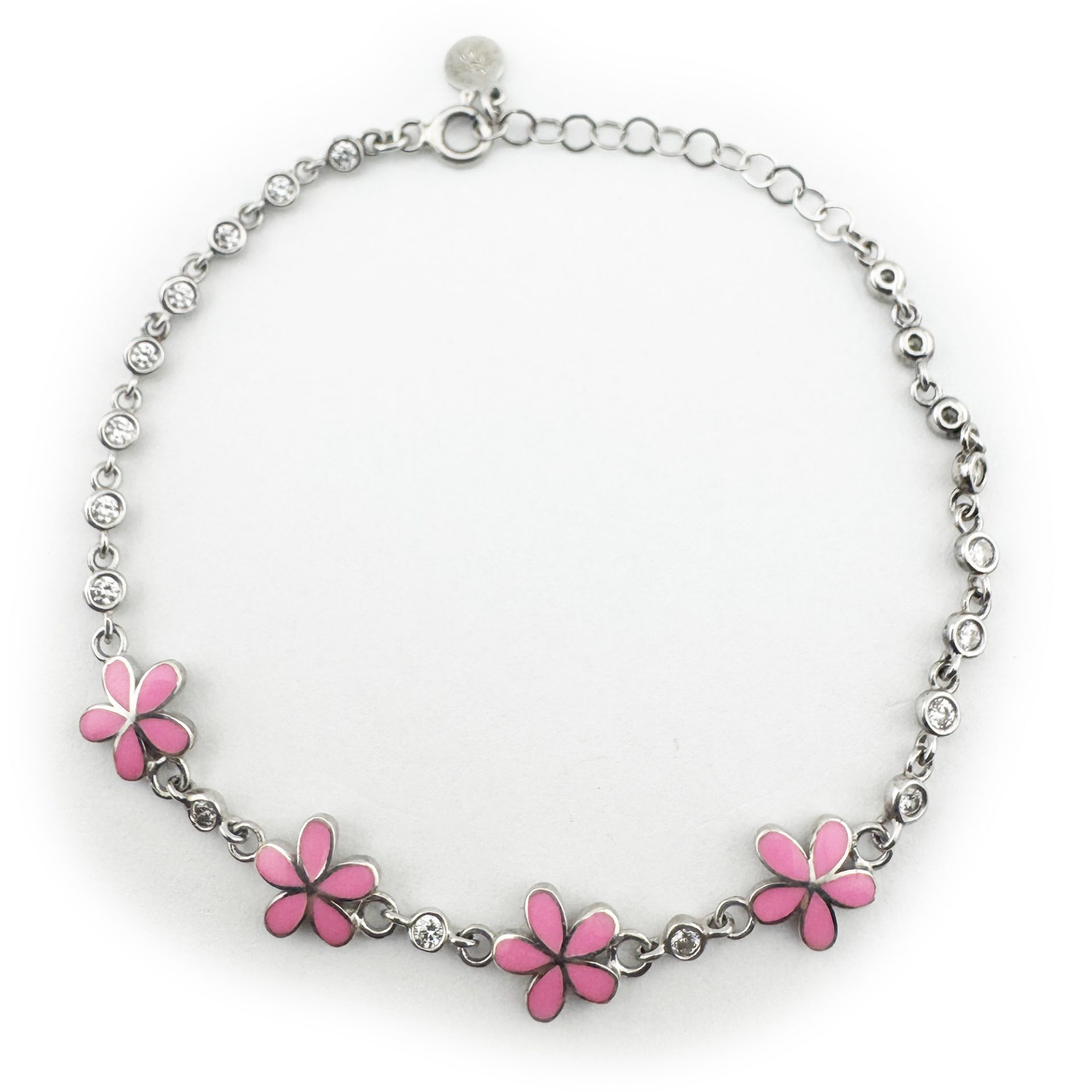 Brățară pentru fete Jolie argint 925 model floare roz
