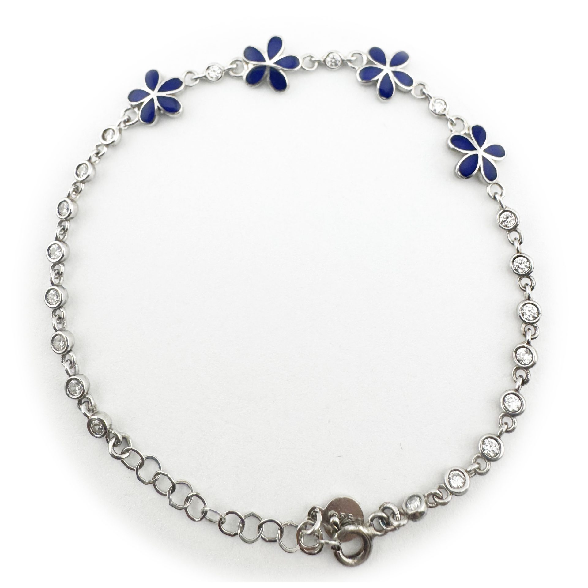Brățară Argint 925 Floare Bleumarin Zirconiu Jolie