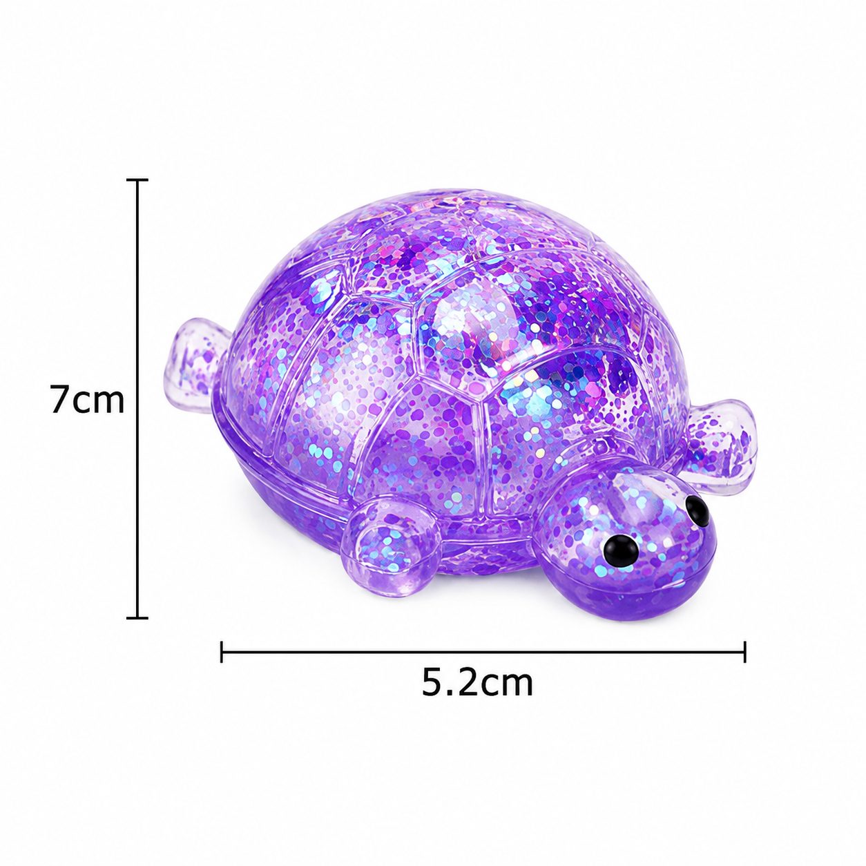 Jucarie Antistres Squishy, Model Testoasa cu Sclipici, Textura Moale, 7 x 5.2 cm, Modem Aleatoriu