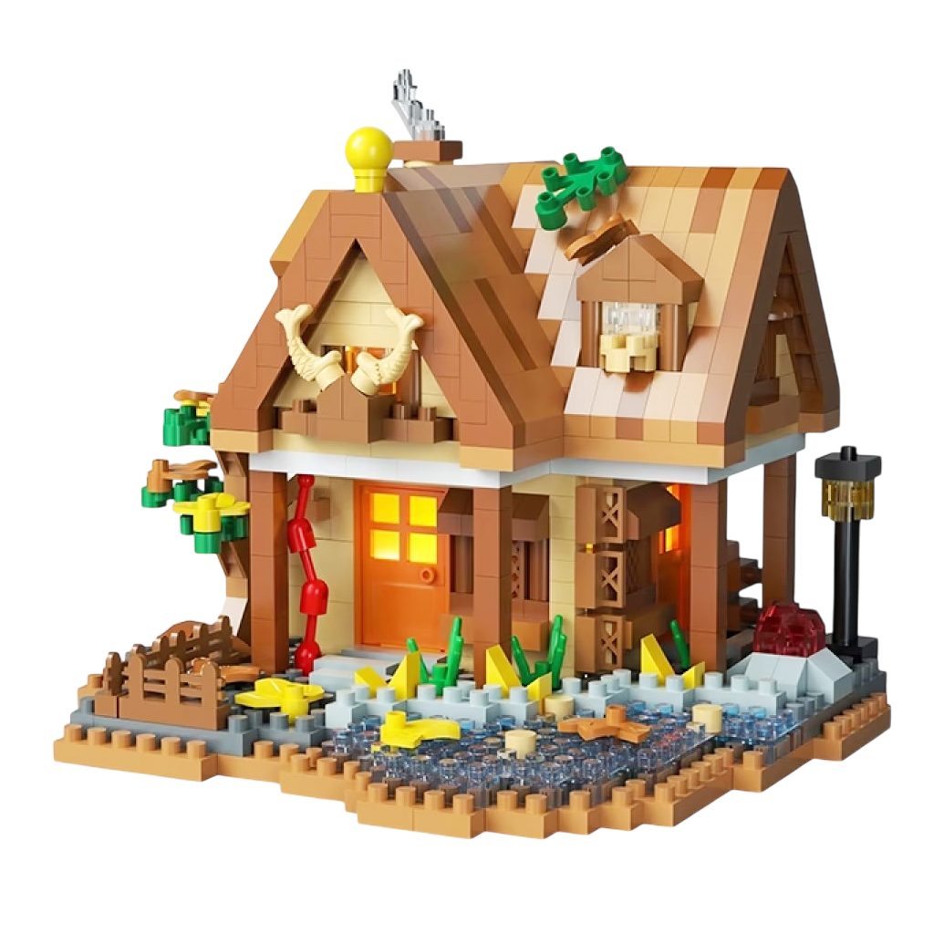 Set constructie Forest Log Cabin casuta calduroasa 860 piese