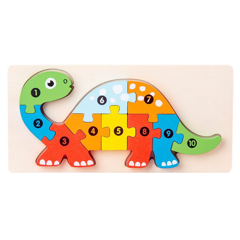 Puzzle 3D din lemn Montessori Brachiosaurus