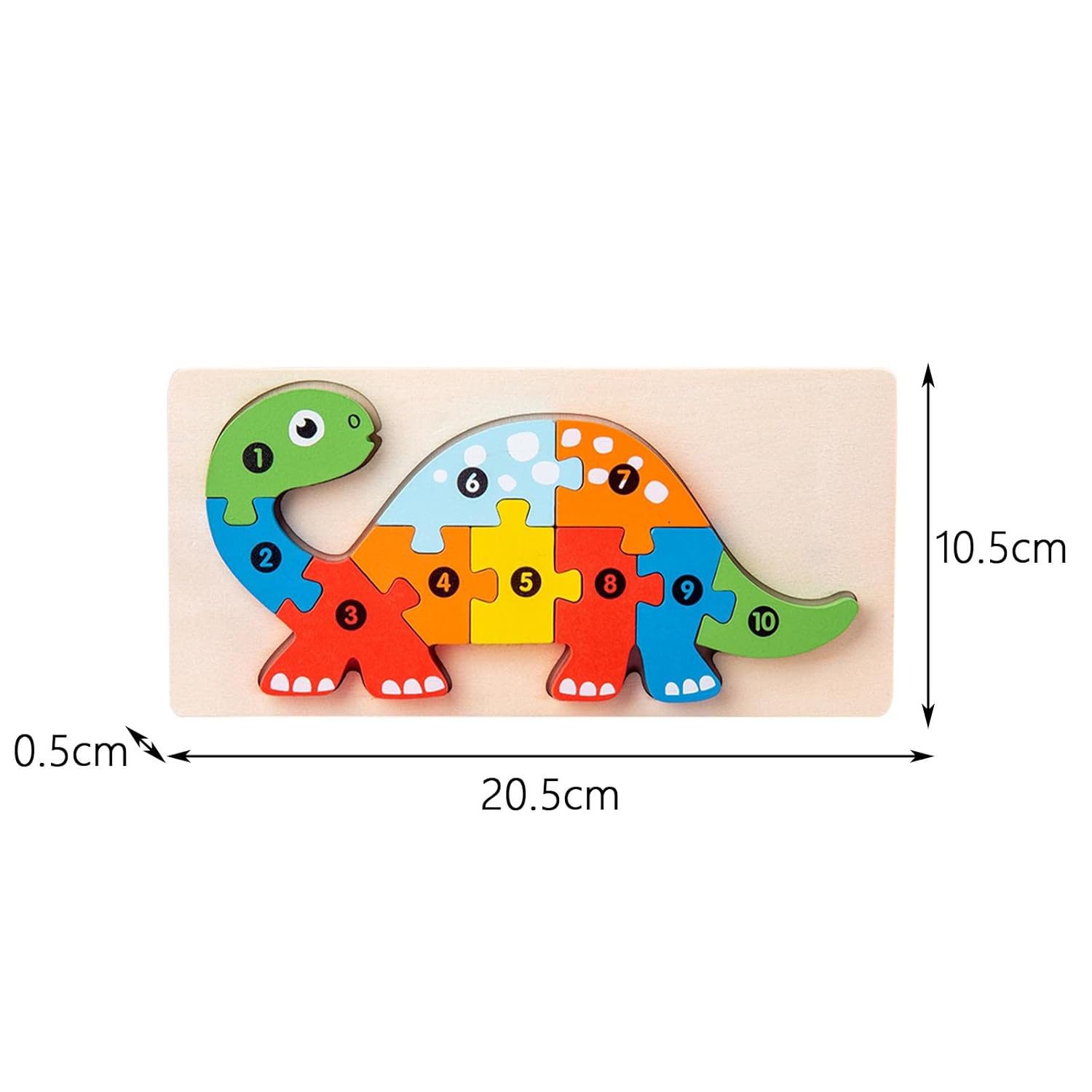 Puzzle lemn 3D colorat pentru copii