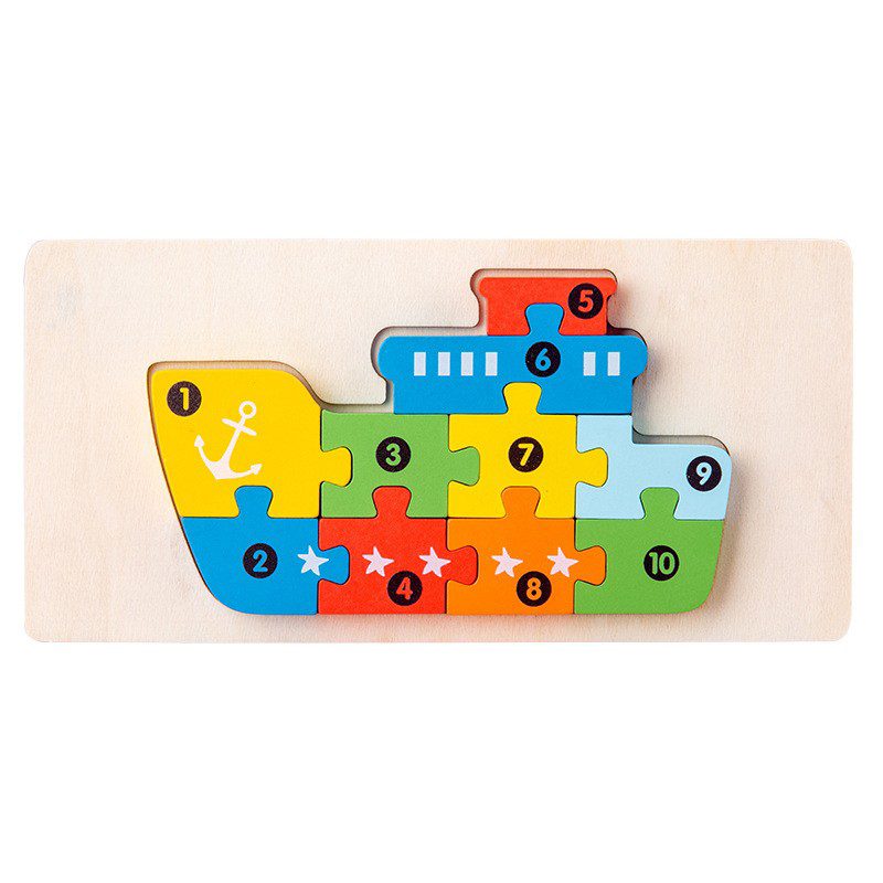 Puzzle din Lemn 3D Montessori Model Nava 