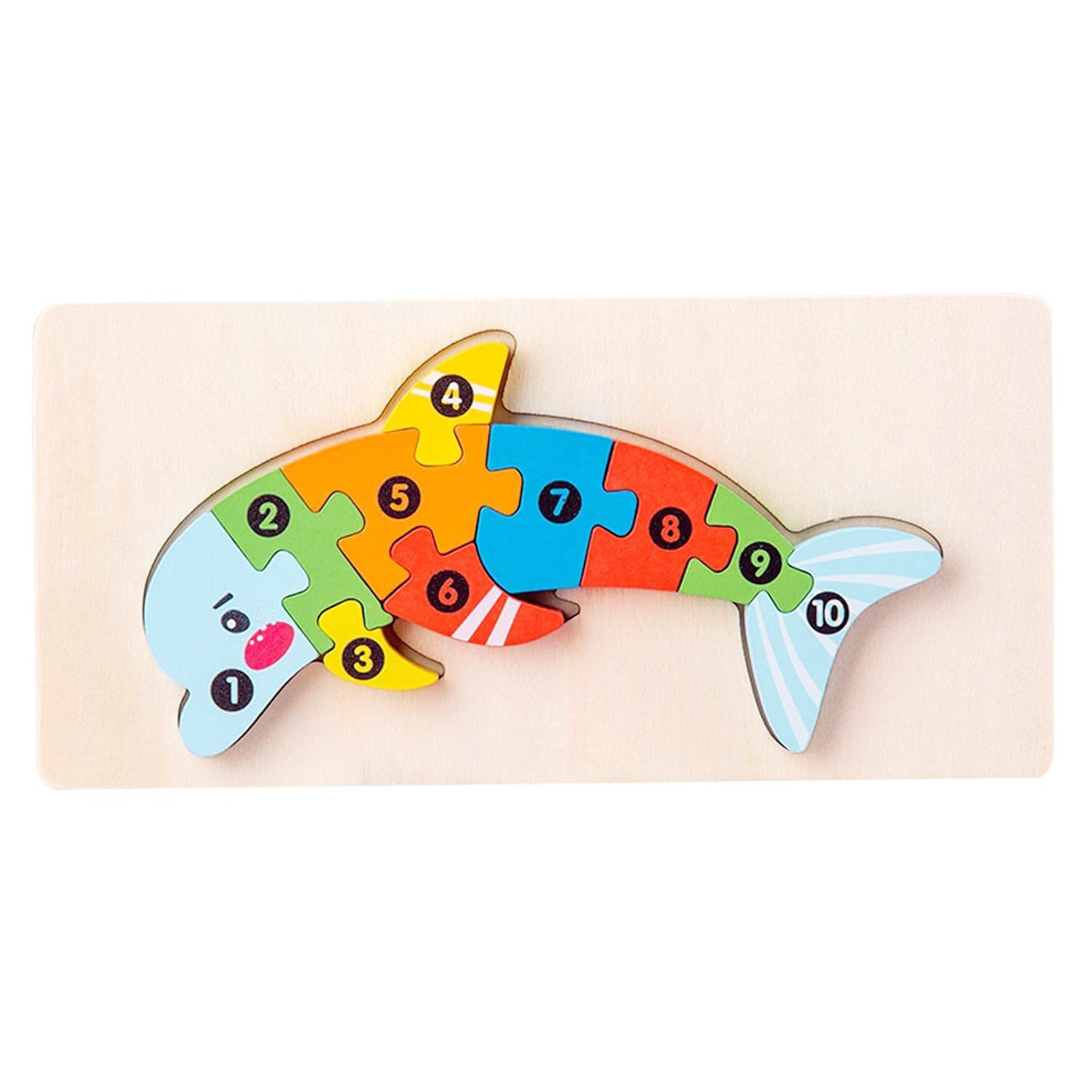 Puzzle 3D din lemn model delfin