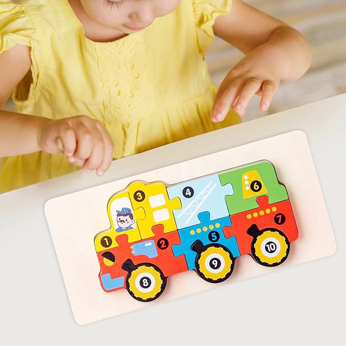 Piese Puzzle Lemn Multicolor 