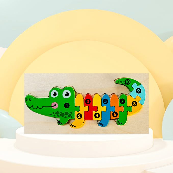 Piese Puzzle Lemn Detali Colorat