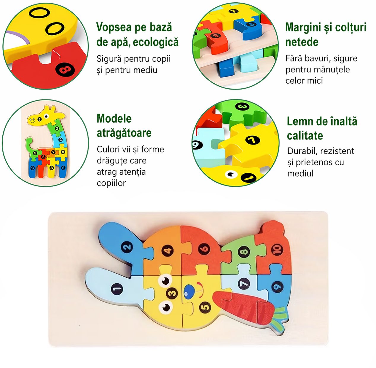 Detaliu piese puzzle lemn 