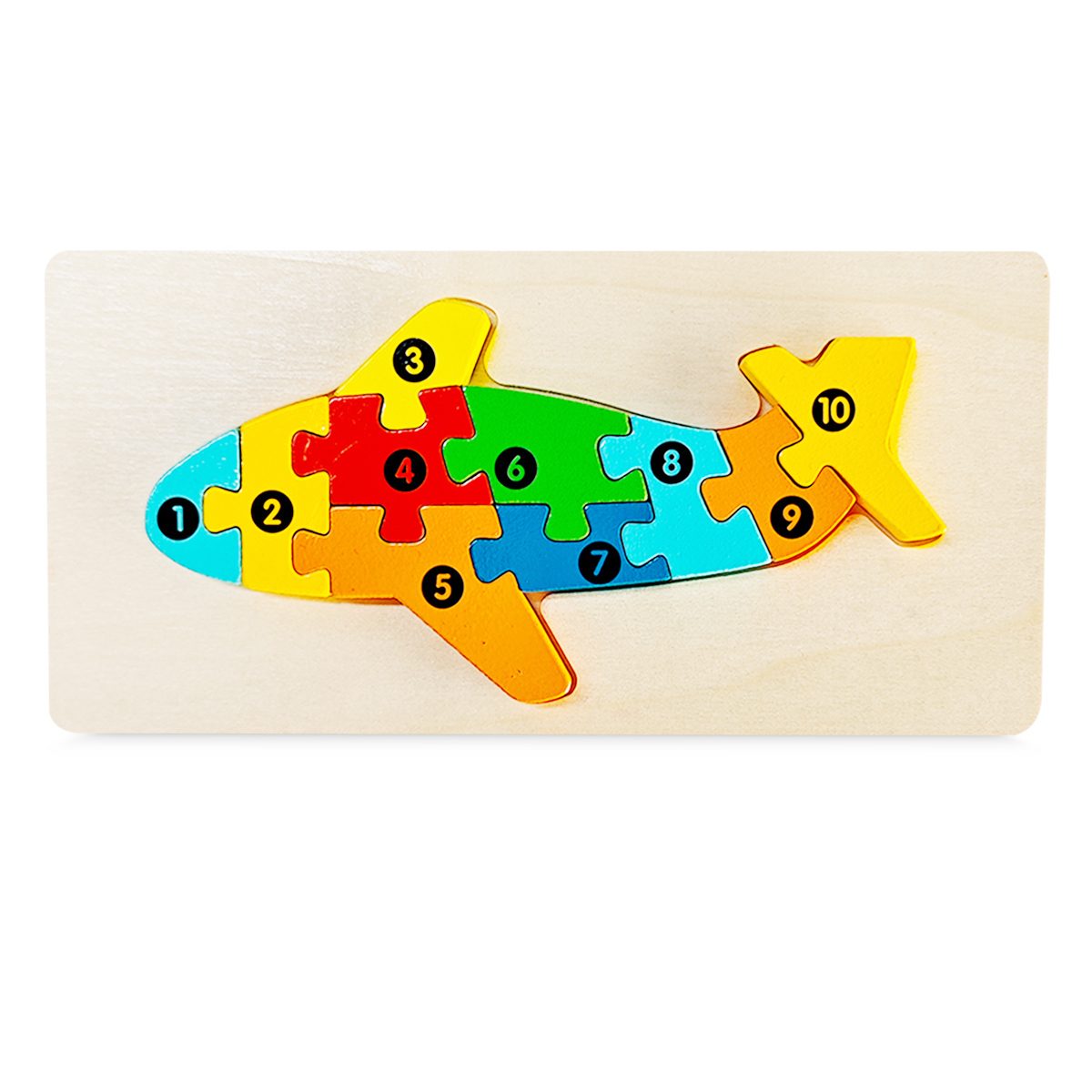 Puzzle din Lemn 3D Montessori Model Avion