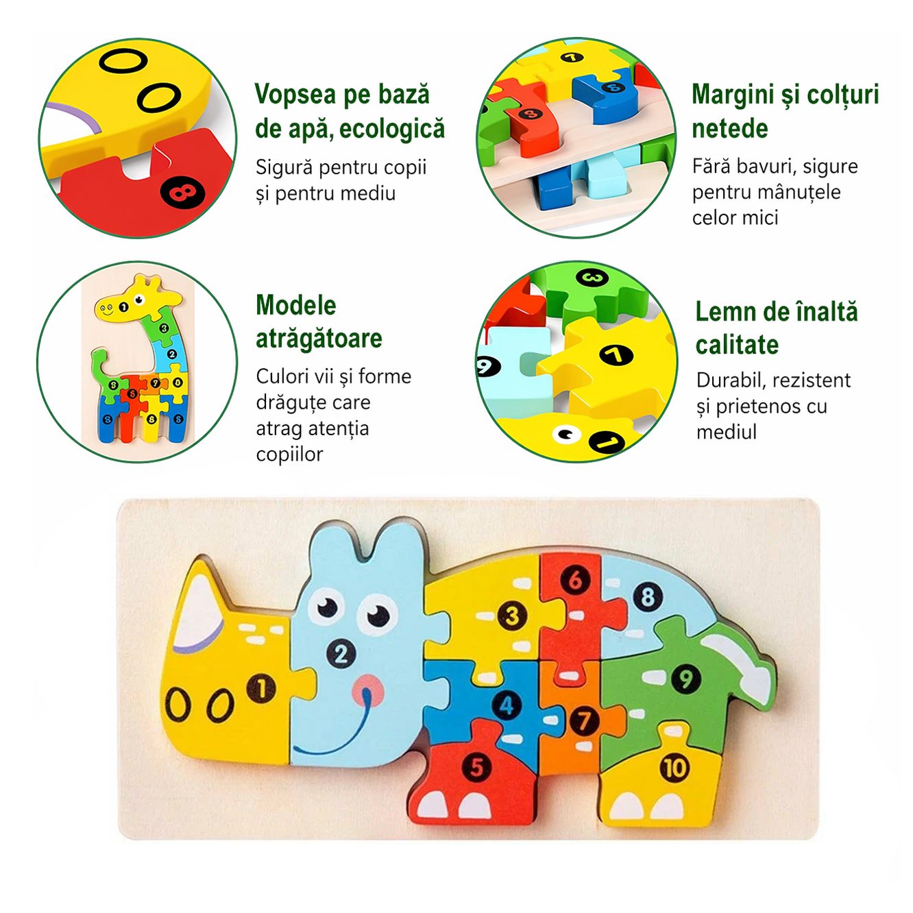 Puzzle montessori copii dezvolta motricitate