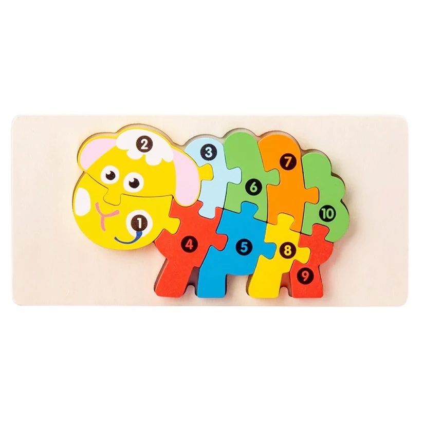 Puzzle 3D din Lemn Model Oaie Multicolor
