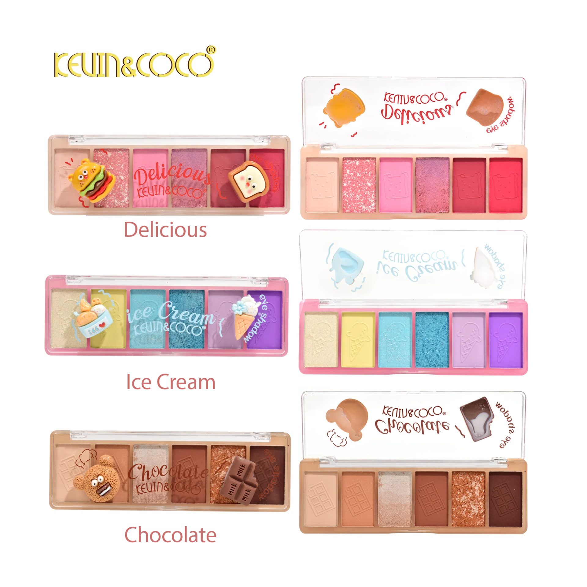 Texturile mate și sidefate Paleta Kevin&Coco