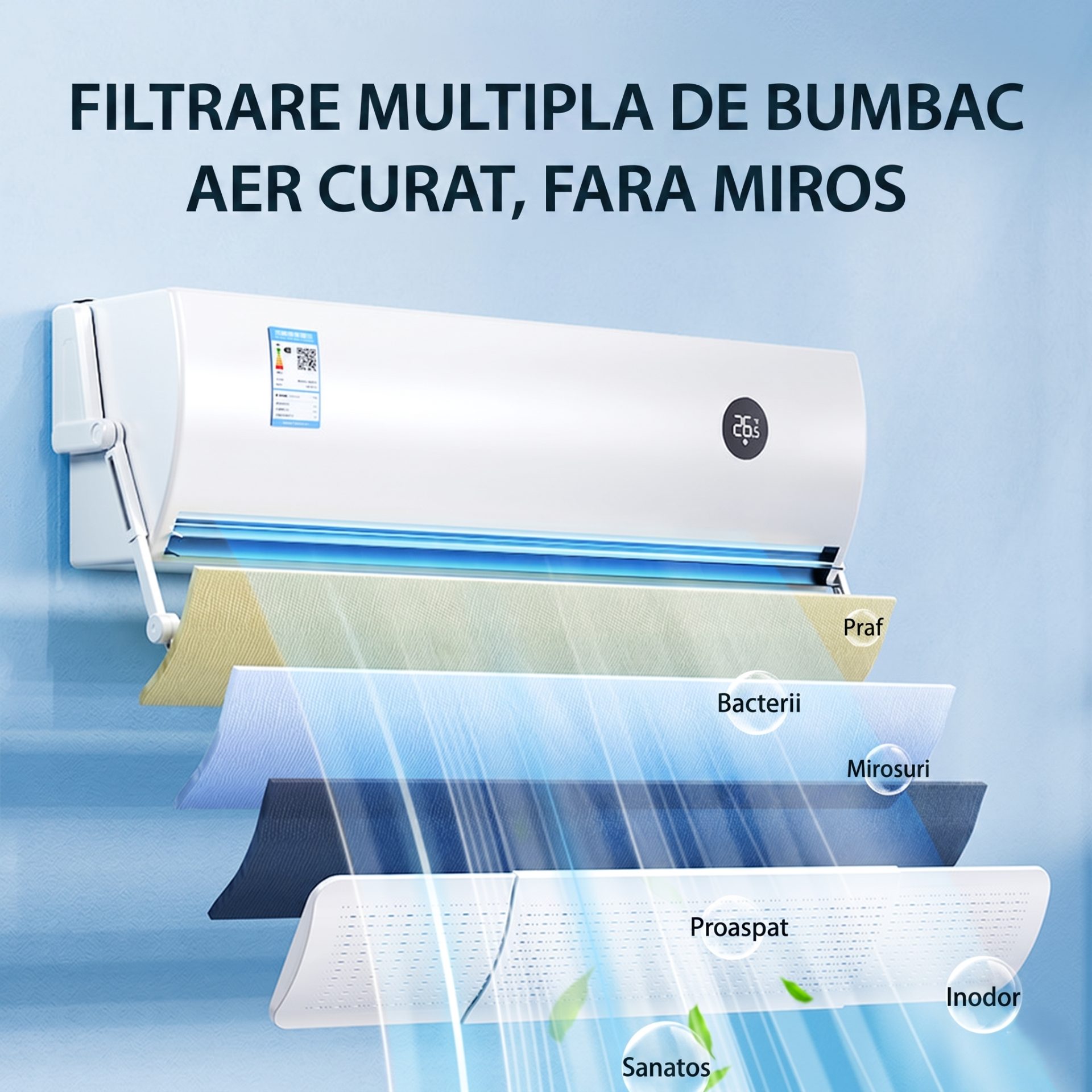 Deflector aer conditionat alb design modern