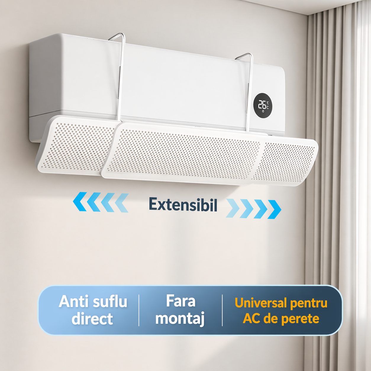 Deflector aer conditionat pozitionare