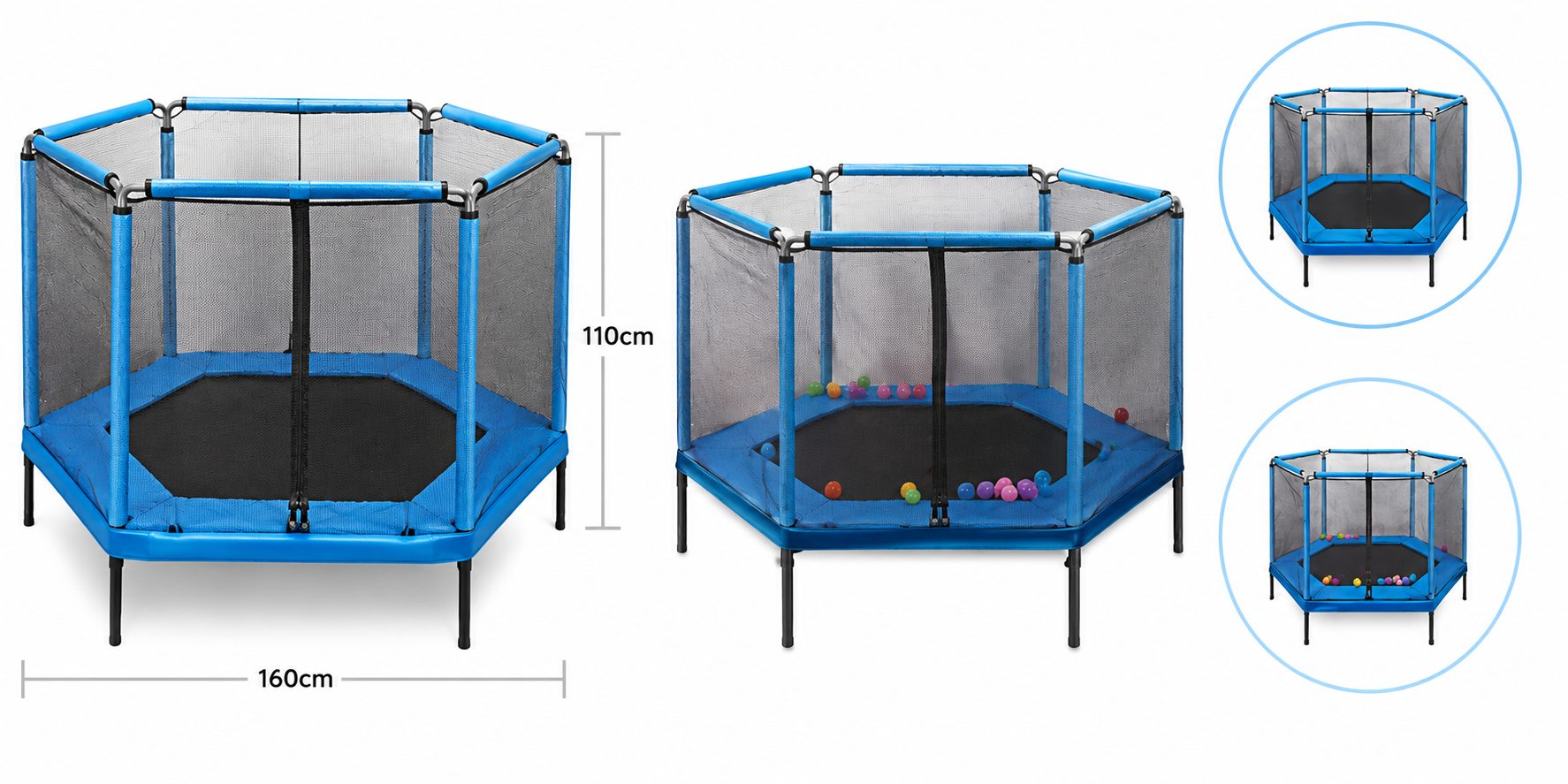 Trambulina DNT-119 albastru 160x110 cm 