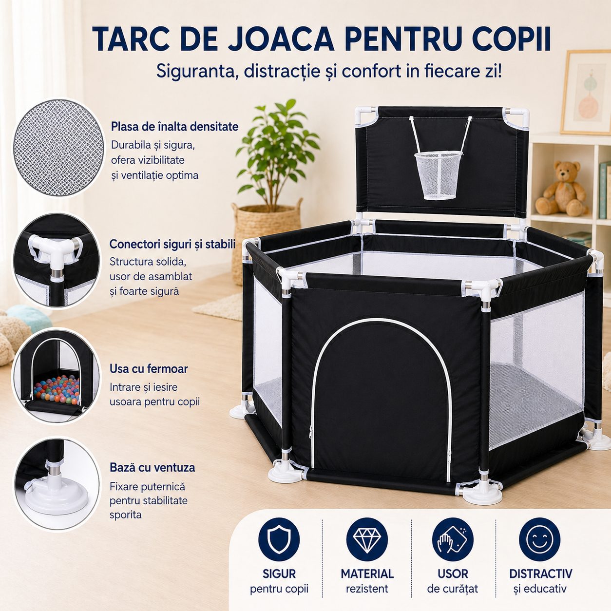 Detaliu coș de baschet parc DNT-105
