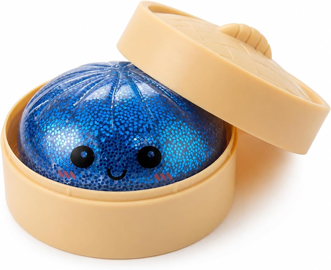 Detail squishy Dumpling cu fata zambitoare și sclipici