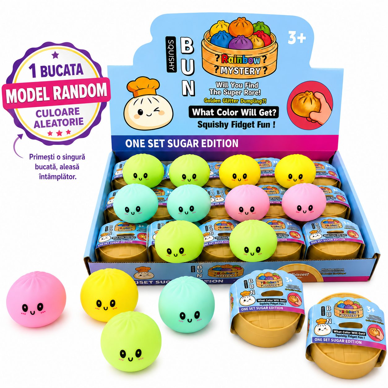Squishy Fata Zambitoare Modelabil cu Textura Fina, 5.5 cm – Mix Culori