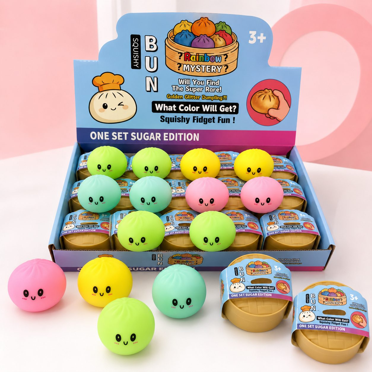 Squishy Fata Zambitoare Modelabil cu Textura Fina, 5.5 cm – Mix Culori