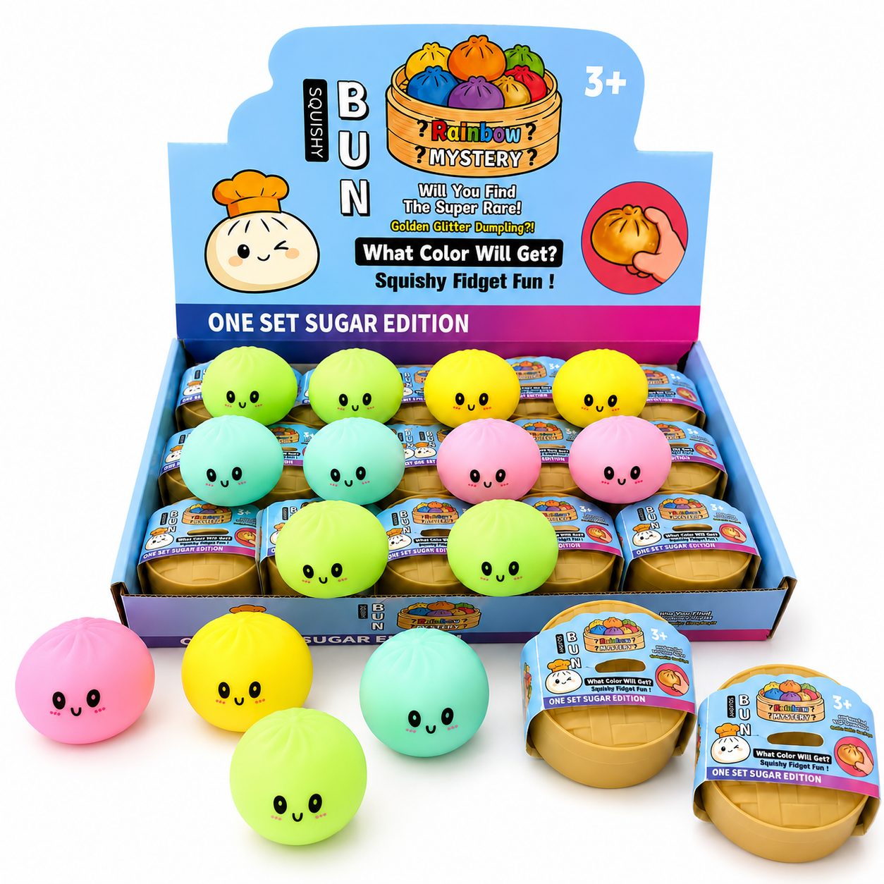 Squishy Fata Zambitoare Modelabil cu Textura Fina, 5.5 cm – Mix Culori
