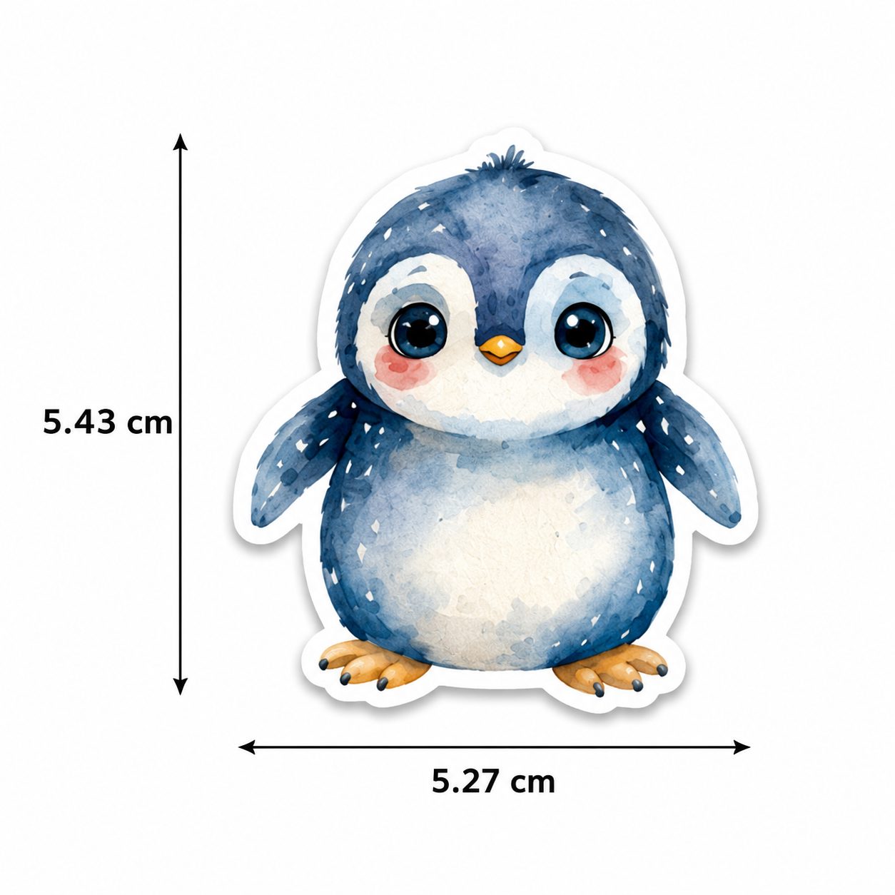 Set 50 Stickere Decorative, Modele Animale Cartoon in Stil Acuarela, Impermeabile, Aproximativ 5.27 x 5.43 cm, Multicolor