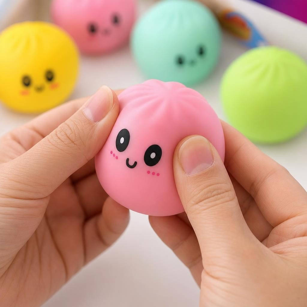 Squishy Fata Zambitoare Modelabil cu Textura Fina, 5.5 cm – Mix Culori