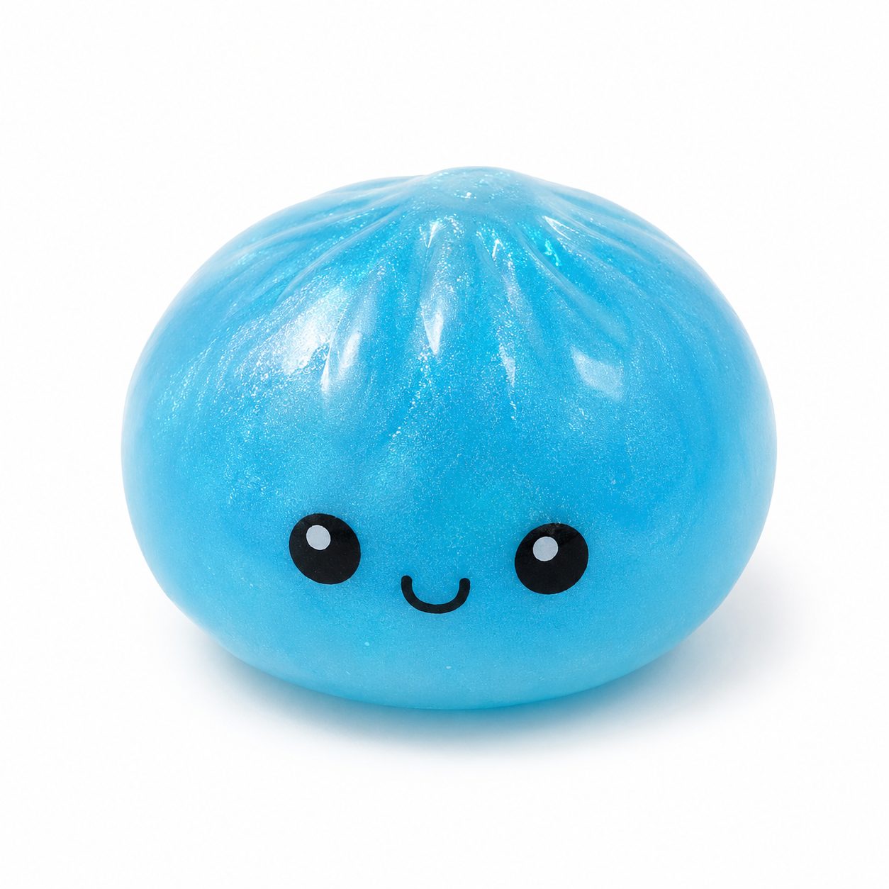 Jucarie Squishy Dumpling NeeDoh, Model Fata Zambitoare, Glow in the Dark, Diametru 8.5 cm, Culoare Aleatorie