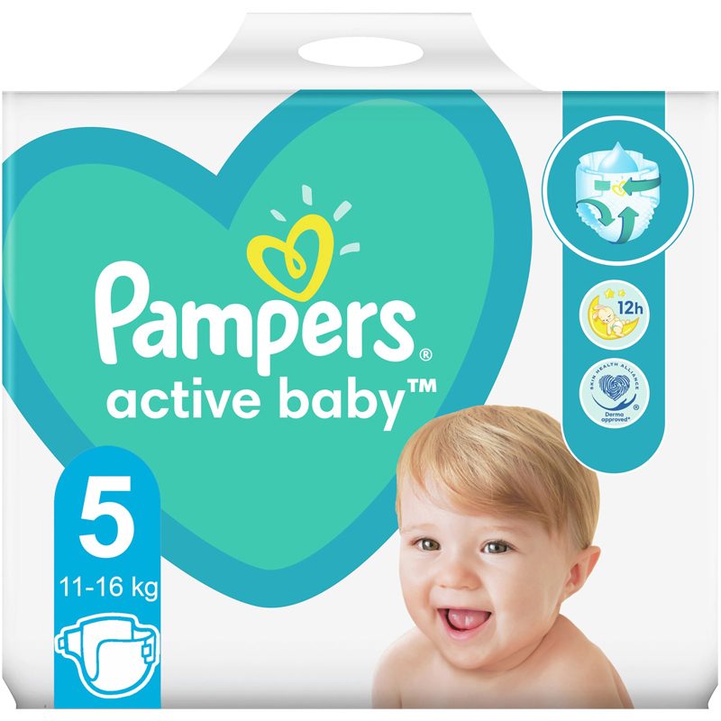 Scutece Pampers Active Baby Nr. 5, 11-16 kg, Giant Pack 64 bucăți