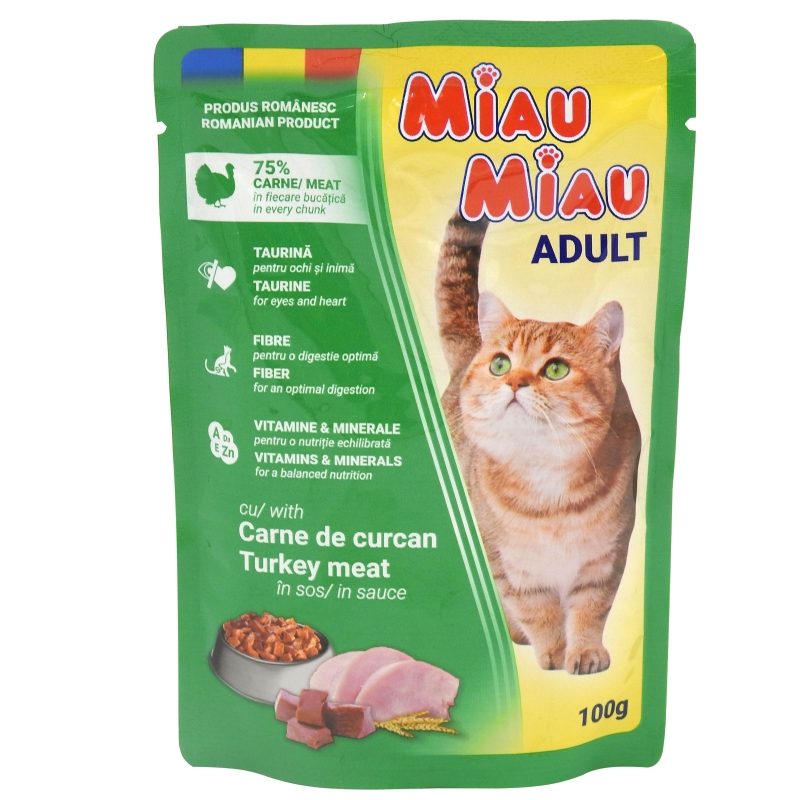 Hrana Umeda pentru Pisici Miau Miau Curcan 100g