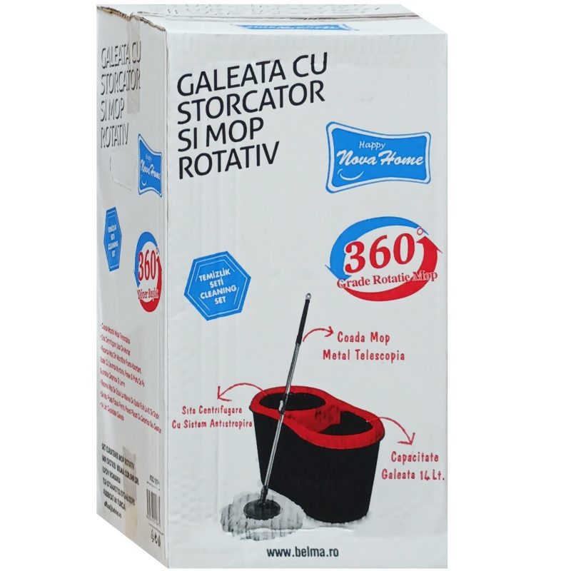 Set Galeata cu Storcator si Mop Rotativ Nova Home 14L