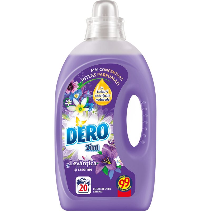 Detergent Lichid DERO 2in1 Lavandă Iasomie 1L