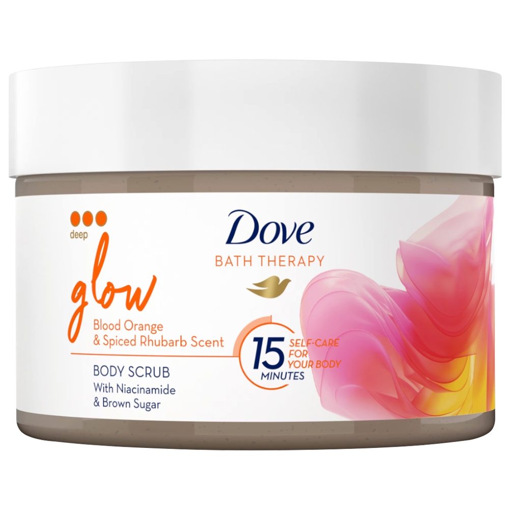 Exfoliant pentru Corp DOVE Glow 295 ml cu aroma de portocală