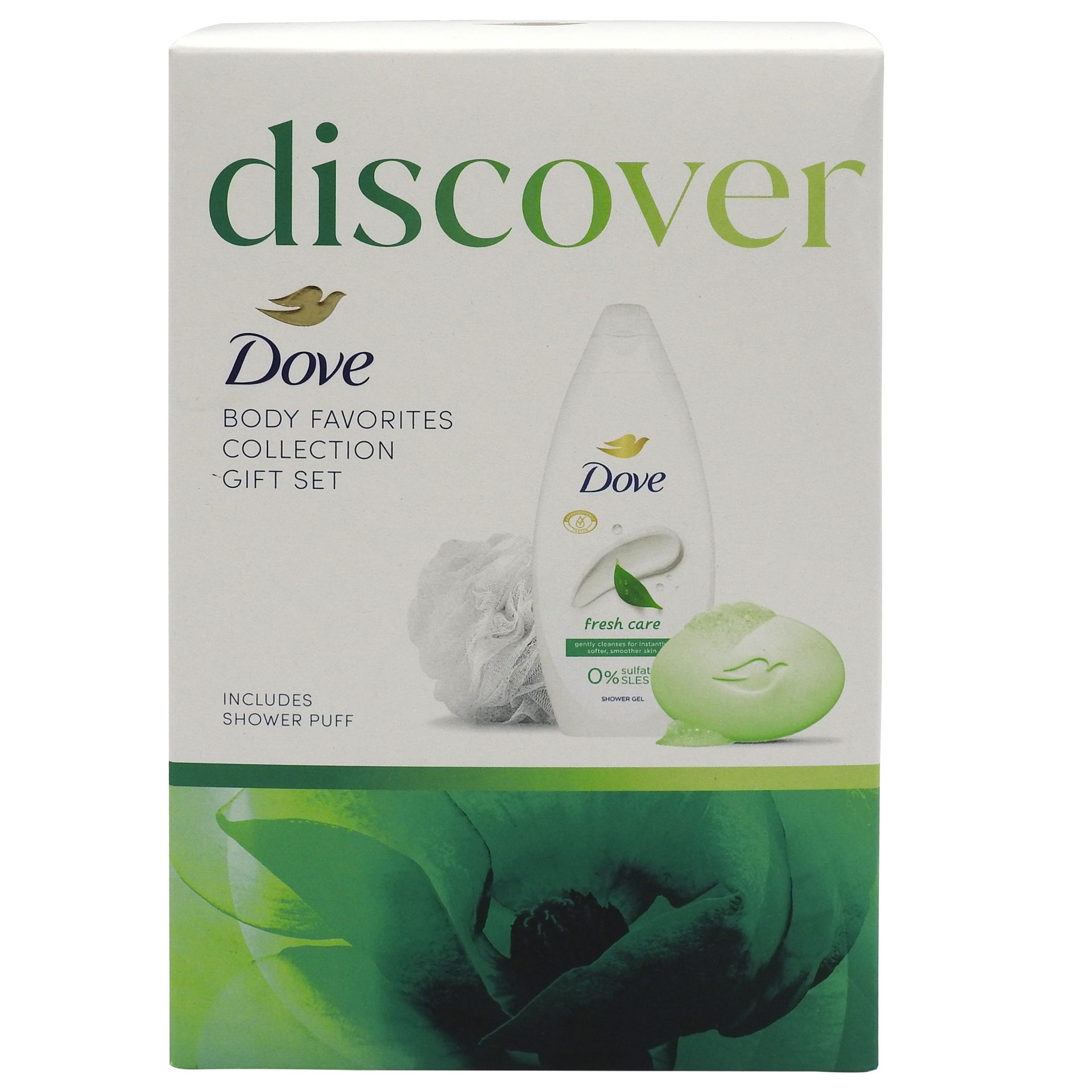 Set Cadou Dove Care - Gel de Dus, Săpun și Burete de Baie