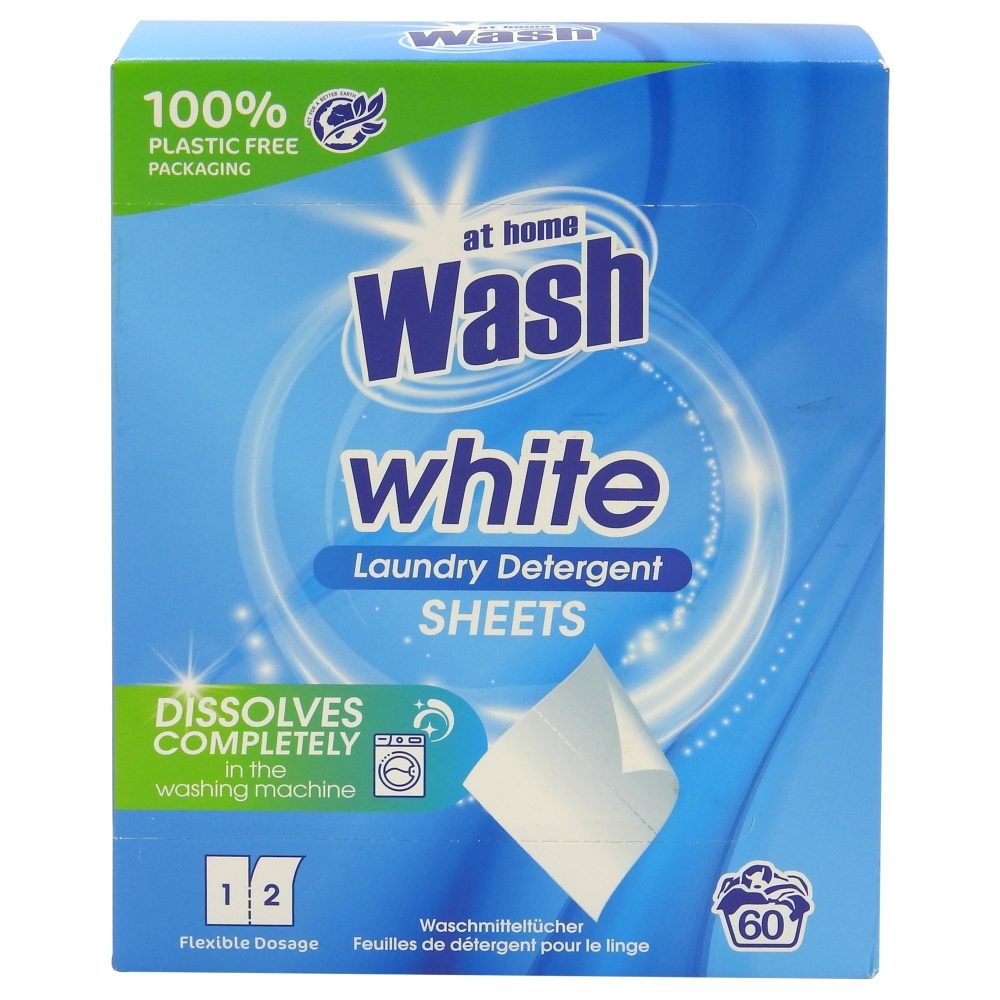 Servetele Detergent At Home pentru Rufe Albe 60 Spalari