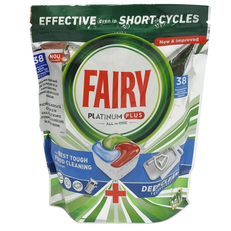 Detergent Capsule Fairy Platinum pentru Vase - 38 bucati