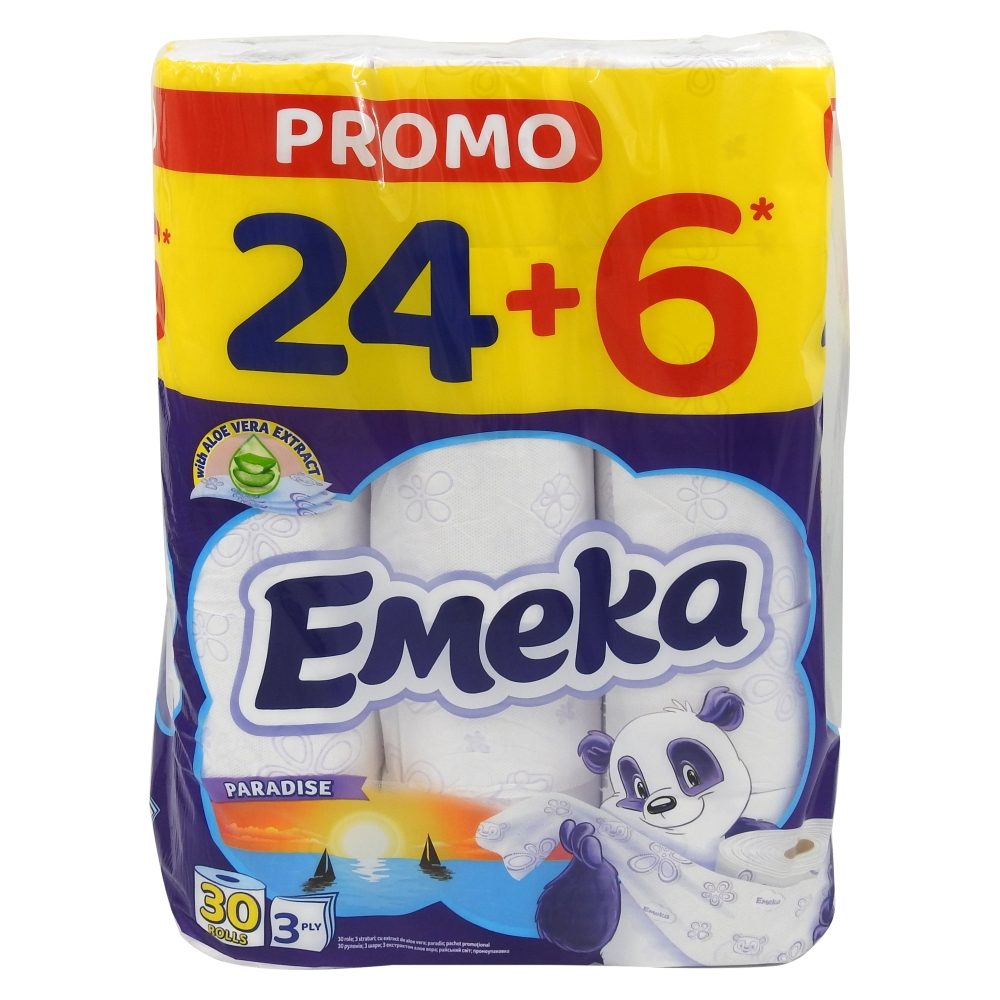 Hârtie igienică EMEKA Paradise 24+6 role 3 straturi