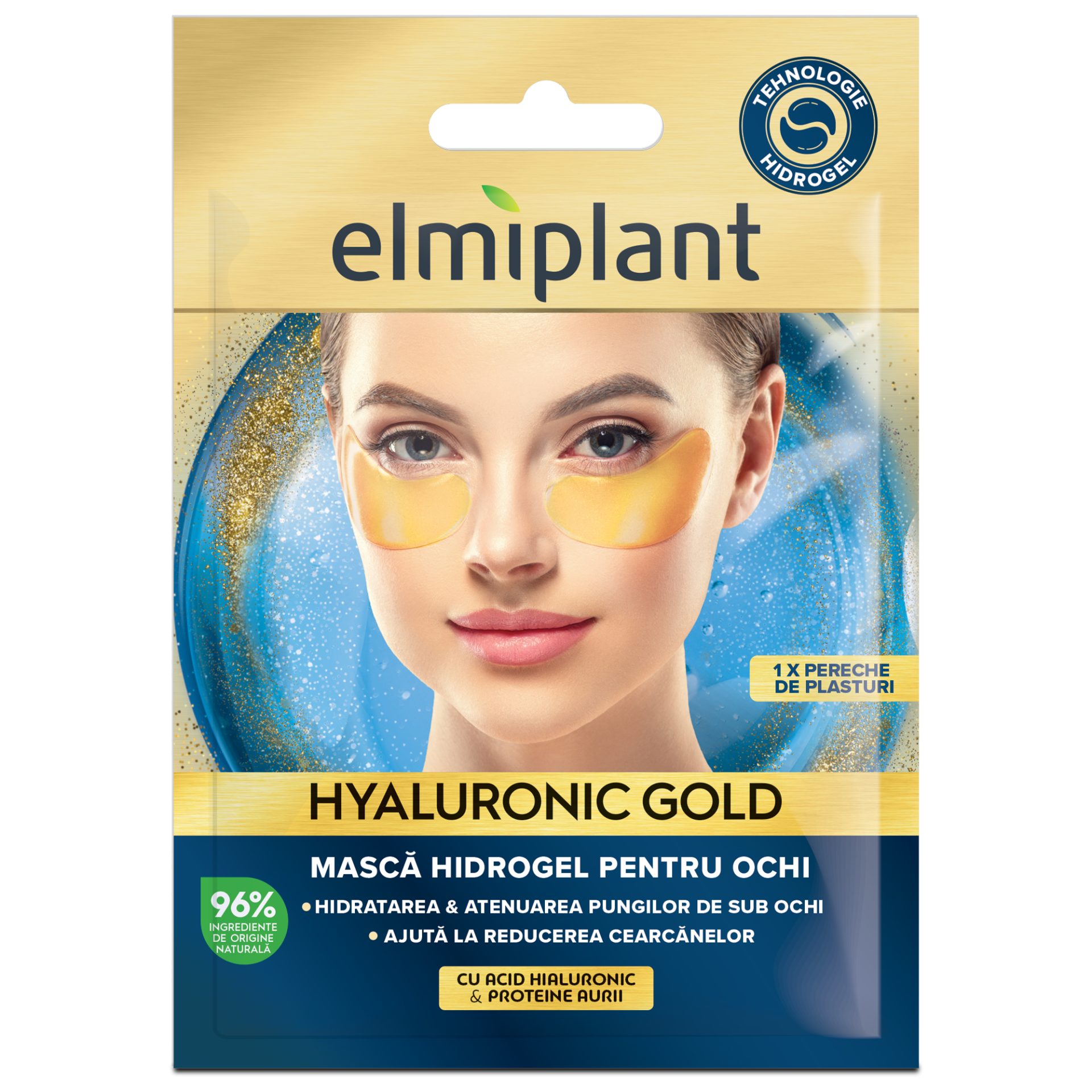 Mască Hidrogel Pentru Ochi Elmiplant Hyaluronic Gold