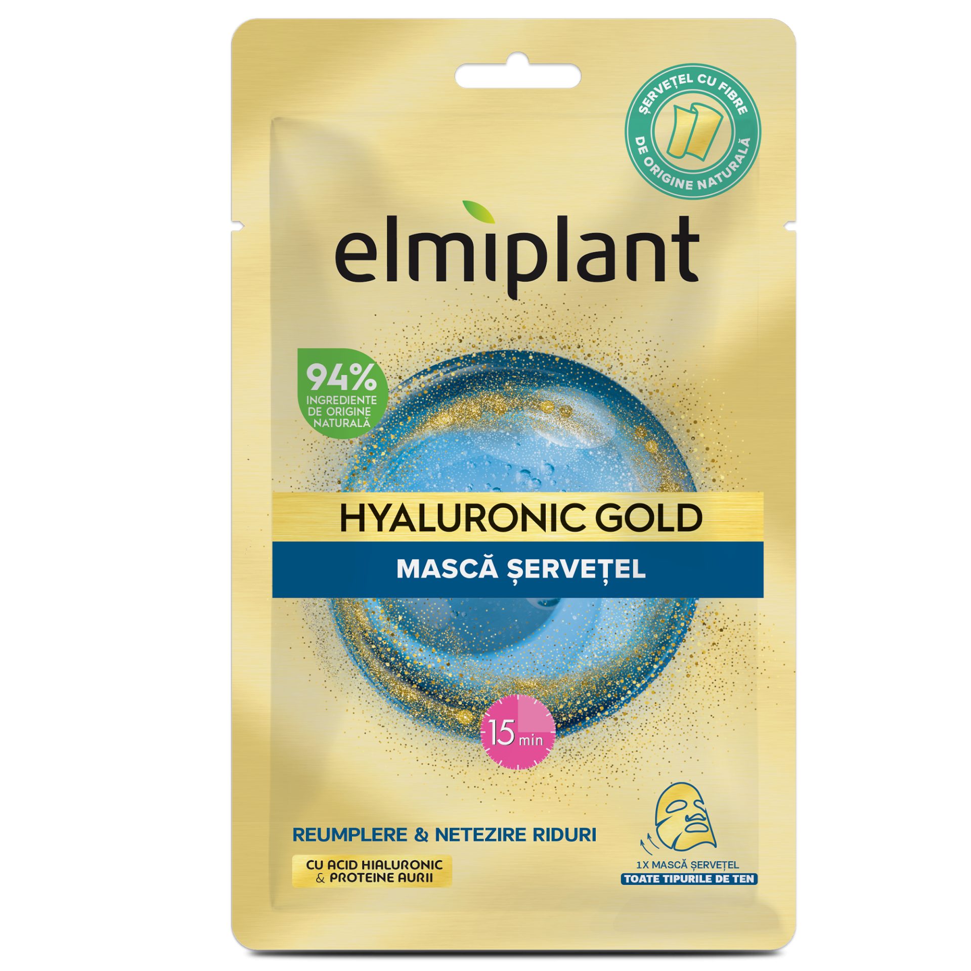 Mască Servetel Elmiplant Hyaluronic Gold