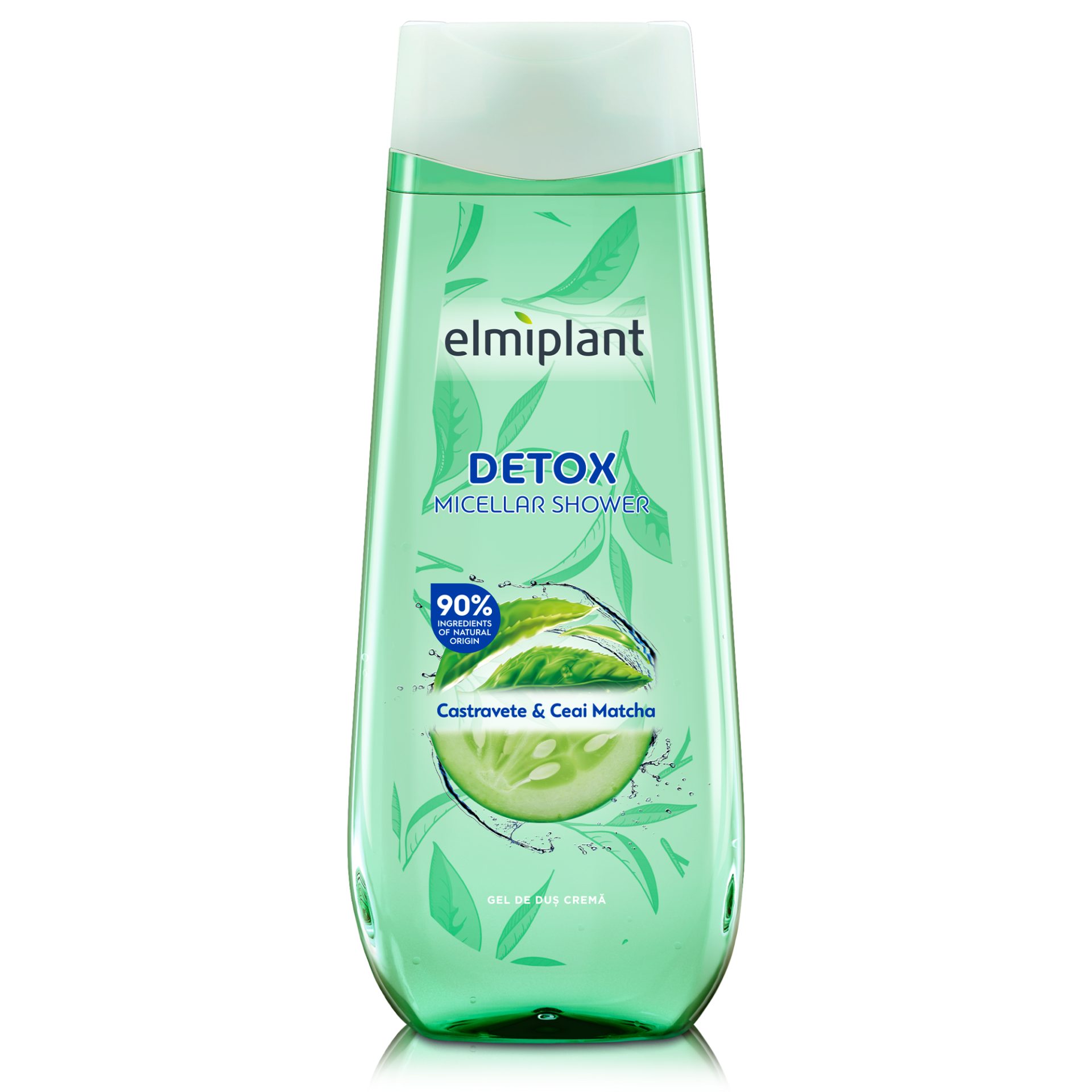 Gel de dus detox Elmiplant cu castravete și ceai matcha 400 ml