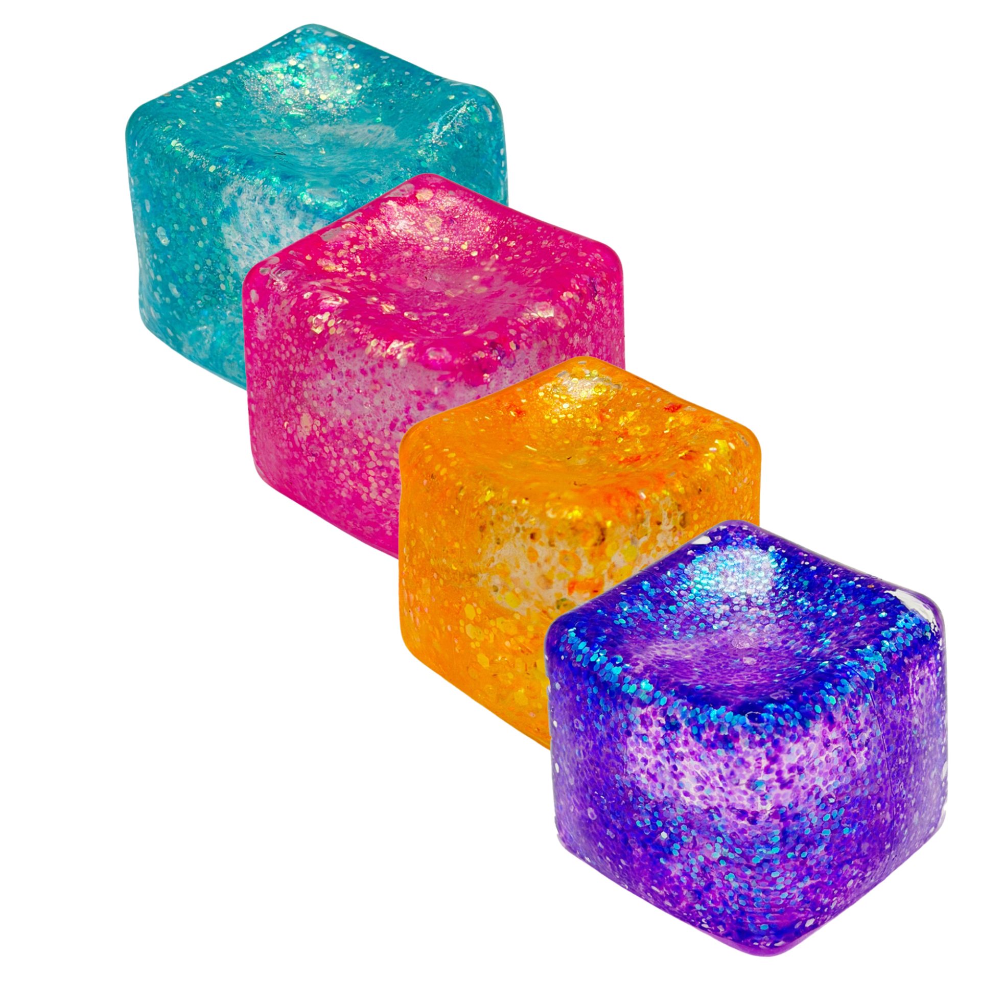 Cub Fidget 3D Dumpling Squishy cu Sclipici