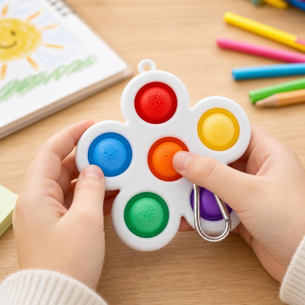 Detaliu Jucarie Fidget Pop It Floare