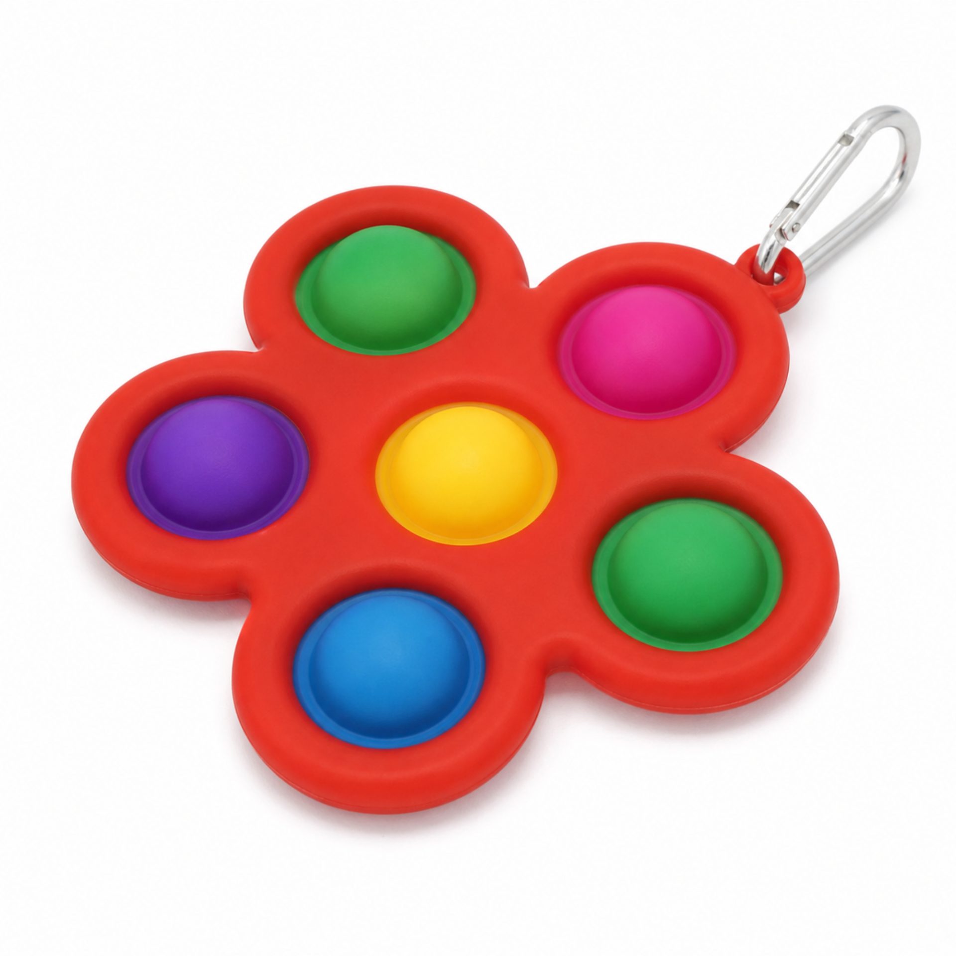 Jucarie Push Pop Bubble Fidget Floare Multicolor Rosu
